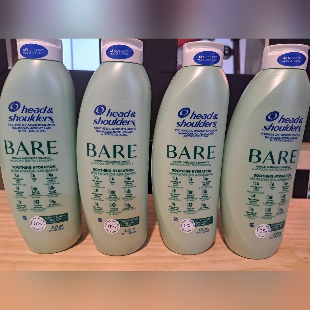Lot Of 4 Head & Shoulders BARE Soothing Hydration Shampoo - Dandruff Control
